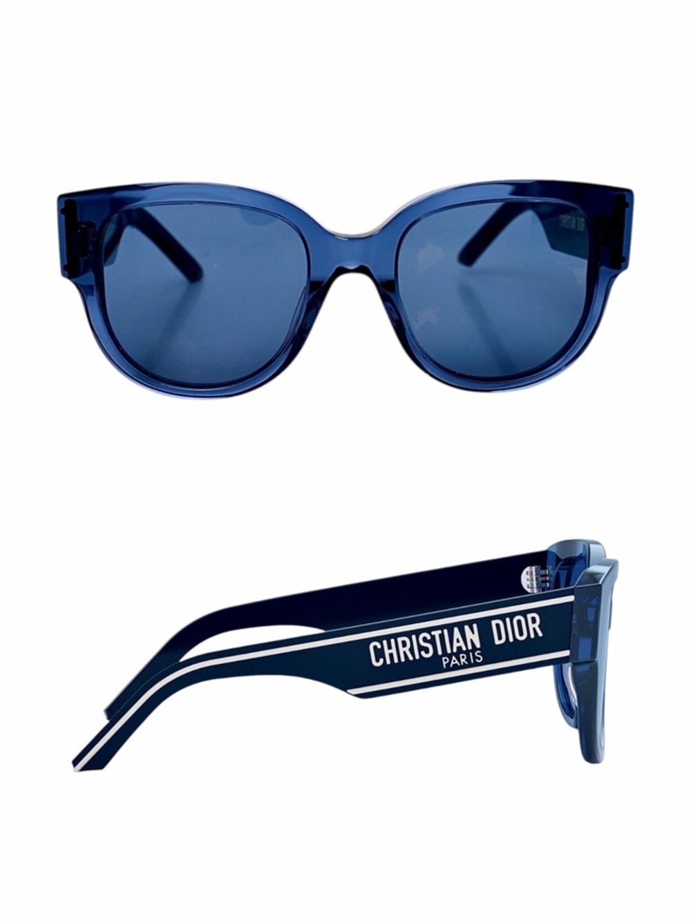 NWOT – Christian Dior – Wildior BU 54mm Cat Eye Sunglasses – Blue Acetate – OS